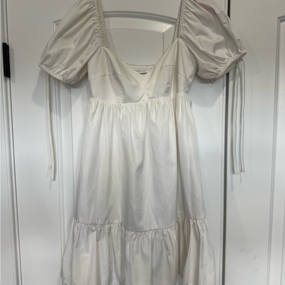 Amanda Uprichard White Mini Dress with Puff Sleeves - Picture 8 of 10